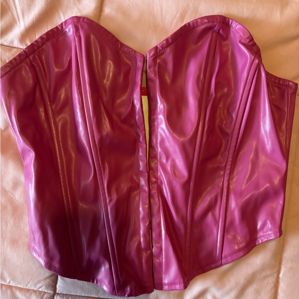 Pink Shiny Corset Top